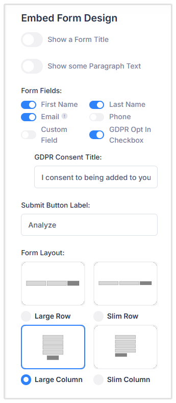 Embed Form Design
